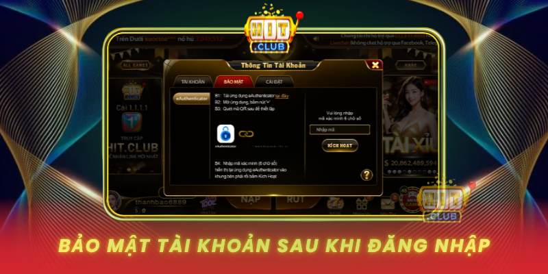 Bao Mat Tai Khoan Sau Khi Dang Nhap