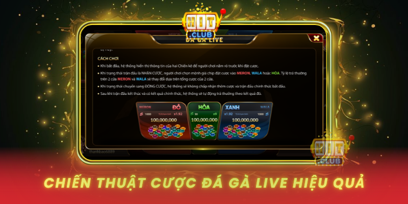 Chien Thuat Cuoc Da Ga Live Hieu Qua