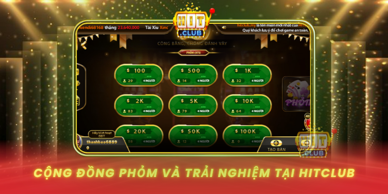 Cong Dong Phom Va Trai Nghiem Tai Hitclub