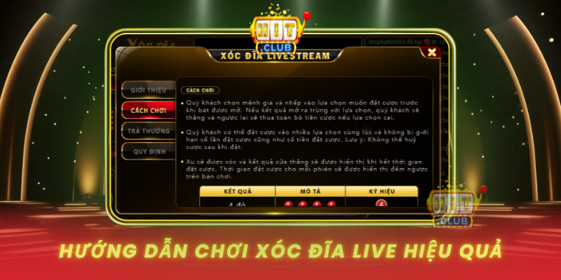 Huong Dan Choi Xoc Dia Live Hieu Qua